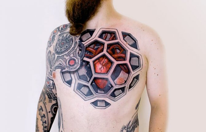Tattoo Biomechanics - Tattoo of Cyberpunk - Tattoo Biomechanics - Tattoo Biomechanics Heart