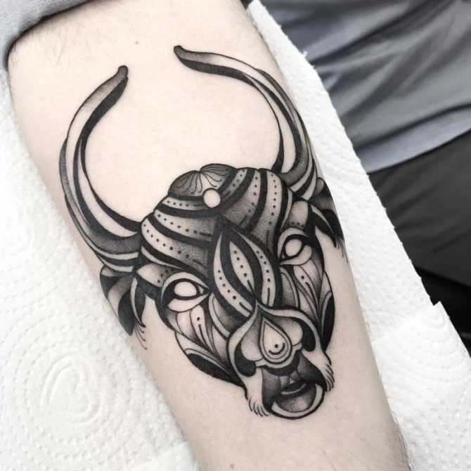 τατουάζ ταύρου στους ώμους