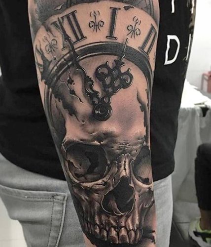 Tattoo skull. What it means for men, girls, sketches on the hand, arm, shoulder, forearm