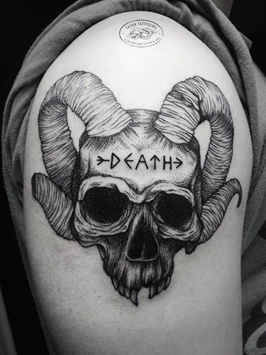 Skull Tattoo. What it means for men, girls, sketches on the hand, arm, shoulder, forearm