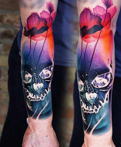 Tattoo skull. What it means for men, girls, sketches on the hand, arm, shoulder, forearm