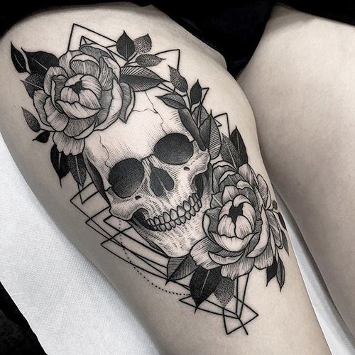 Tattoo skull. What it means for men, girls, sketches on the hand, arm, shoulder, forearm