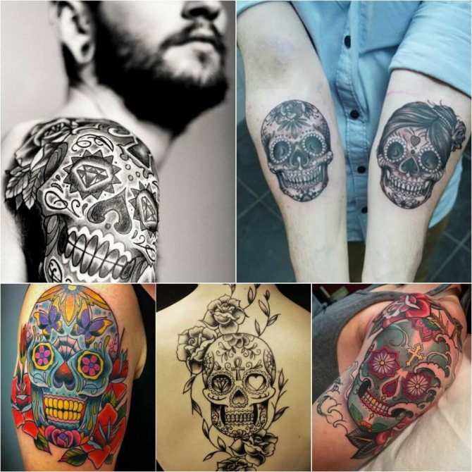 Tatouage de crâne - Tatouage de crâne mexicain - Tatouage de crâne Mexique