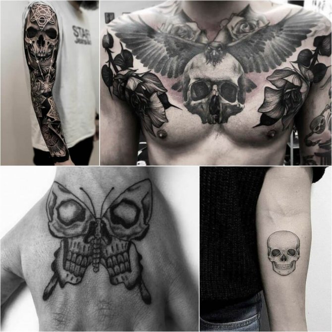 Tatouage crâne - Tatouage de crâne pour les hommes - Tatouage de crâne masculin