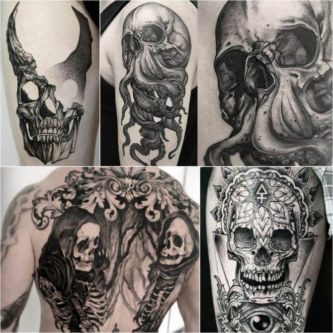 Tatouage crâne - Tatouage de crâne pour les hommes - Tatouage de crâne masculin