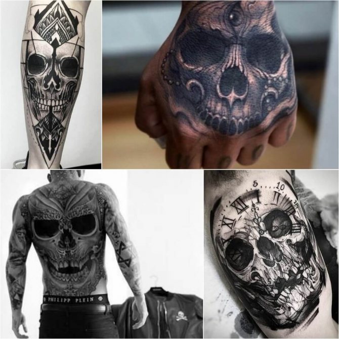 Tatouage crâne - Tatouage de crâne pour les hommes - Tatouage de crâne masculin