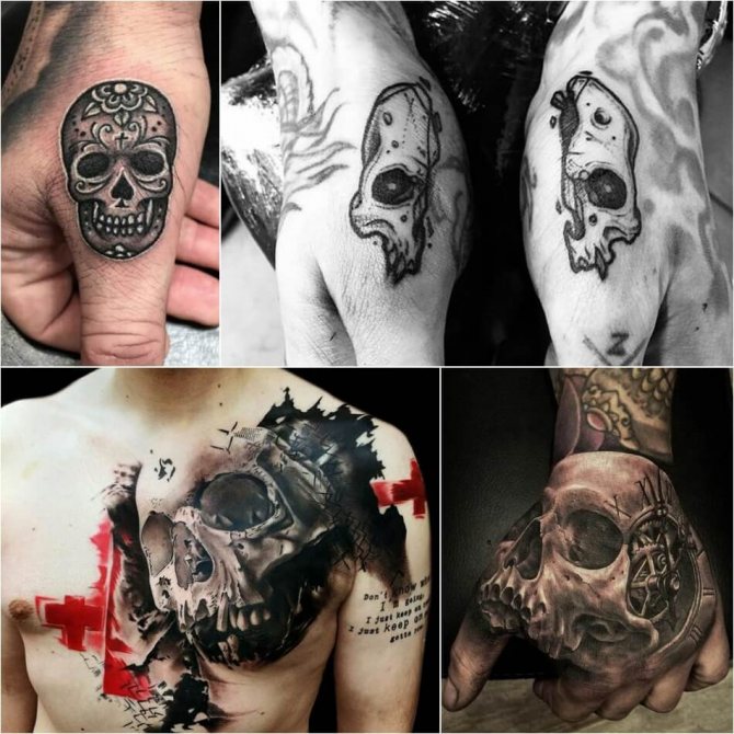 Tatouage crâne - Tatouage de crâne pour les hommes - Tatouage de crâne masculin