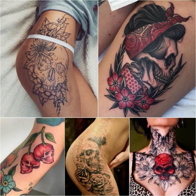 Crâne de tatouage - Crâne de tatouage pour femmes - Crâne de tatouage pour femmes