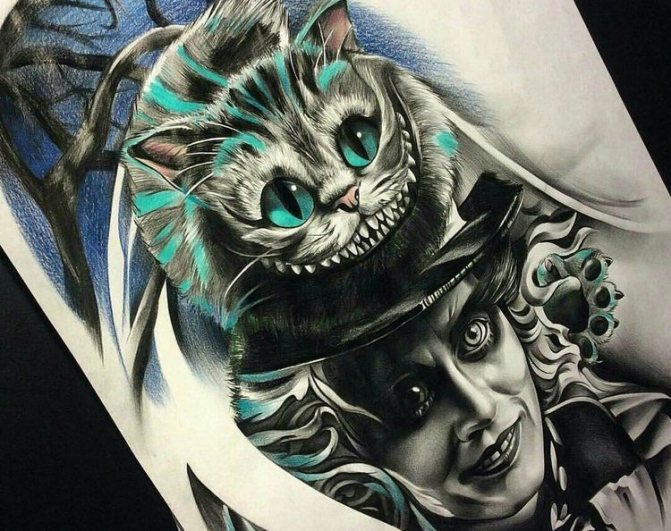 Tatuaje del gato de Cheshire