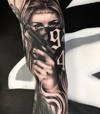 Tattoo Chicano (Chicago) male, for girls. Meaning, photo: sleeve, forearm, wrist, shoulder