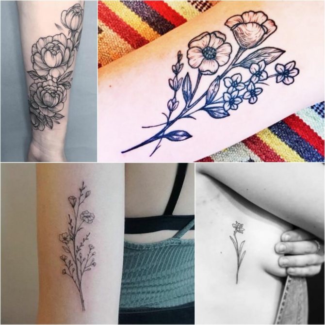 Signification des fleurs de tatouage - Fleurs de tatouage - Tatouage noir et blanc