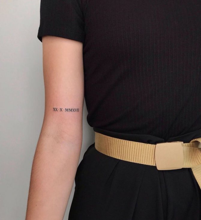 tattoo date of birth in roman