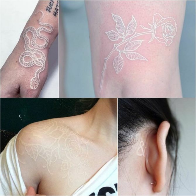 Tatouage pour filles - Tatouage blanc pour filles - Tatouage féminin blanc