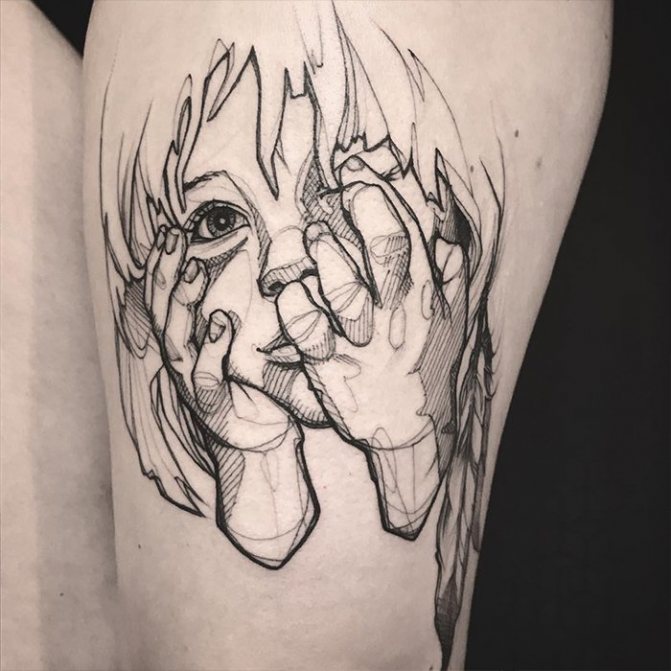tatouage de visage de bébé pour filles