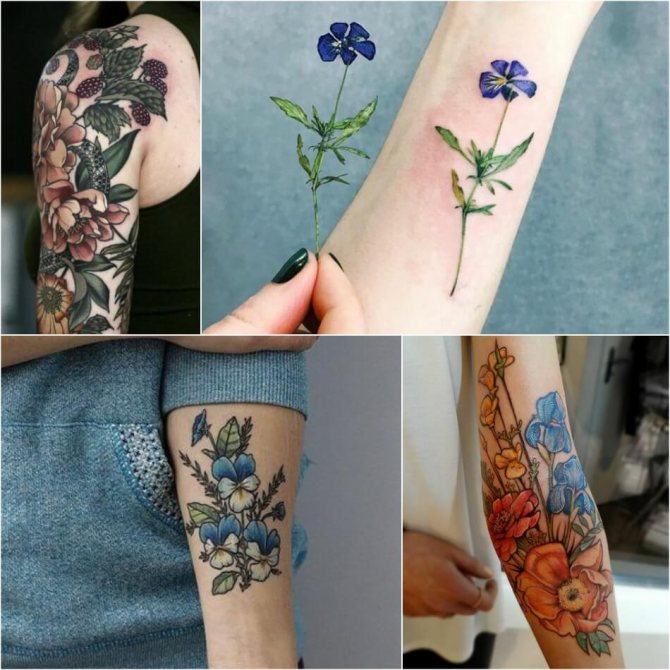 Tatouage pour filles - tatouage fleurs pour filles