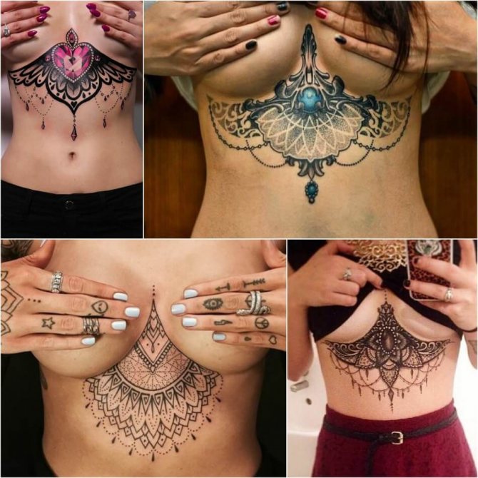 Tatouage pour les filles - Tatouage sous le sein pour les filles - Tatouage sous le sein