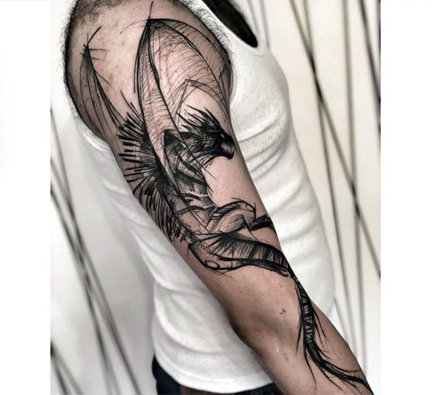 Tatuaje de manga de dragón para hombres