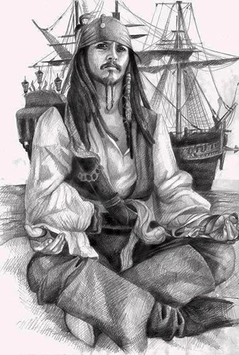 Tattoo of Jack Sparrow on the arm, back, shoulder. Photos, meanings