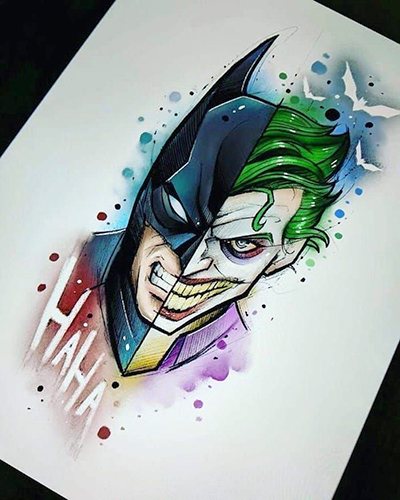 Tattoo Joker on his arm, forearm, leg. Sketches, photo, meaning