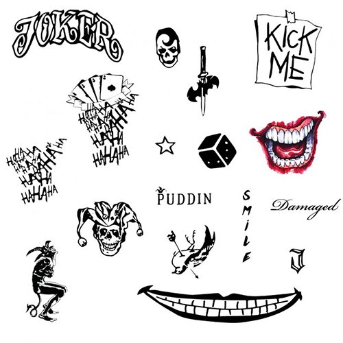 Tattoo Joker käsivarteen, kyynärvarteen, jalkaan. Luonnokset, valokuva, merkitys