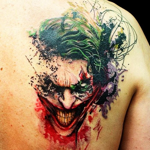 Tattoo Joker on his arm, forearm, leg. Sketches, photo, meaning