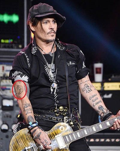 Tatuaje de Johnny Depp. Fotos en su brazo, espalda, mano