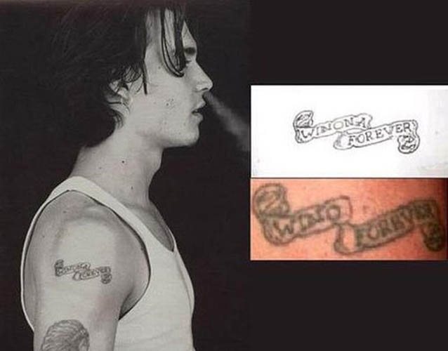 Tatuaje de Johnny Depp. Cuadros en su brazo, espalda y mano