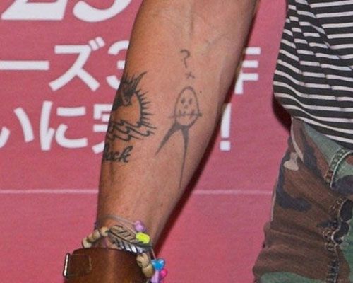 Tatuaje de Johnny Depp. Cuadros en su brazo, espalda y mano