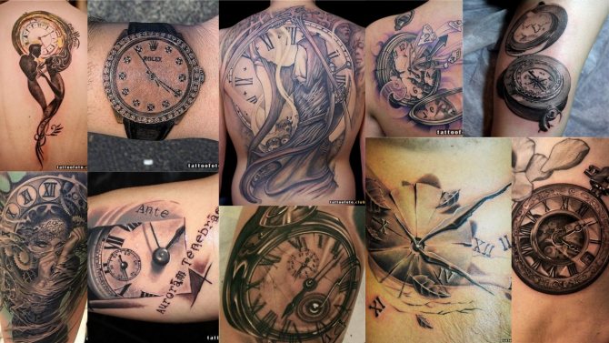 images de tatouage avec une horloge