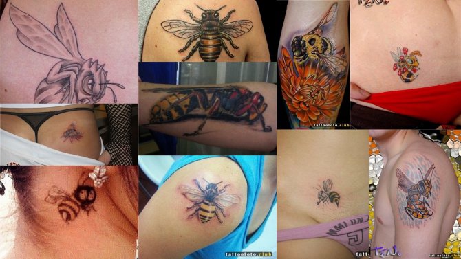 Tetování fotografie s včelou