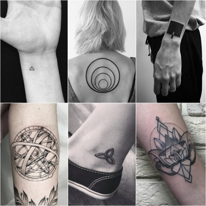Tätoveeringu geomeetria - Tätoveeringu ruut - Tätoveeringu ring - Tätoveeringu triquetra