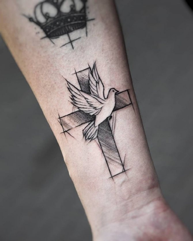 croquis du tatouage d'une colombe