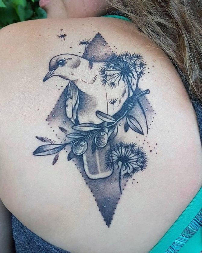 Tatouage d'une colombe pour une fille