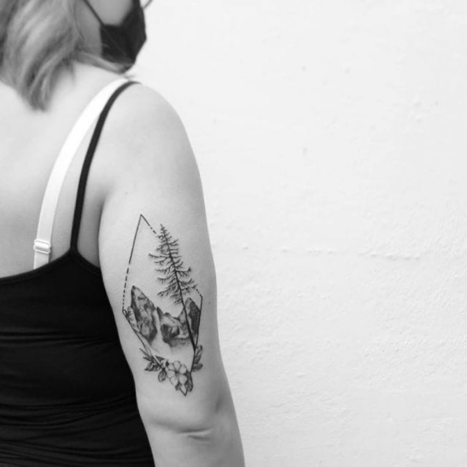 tatuaggio montagna balena bianca