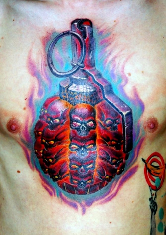 Tatuaggio di un melograno - disegni, significato, foto idee per tatuaggi su mano, braccio, collo, petto