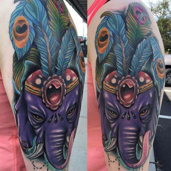Indian elephant tattoo