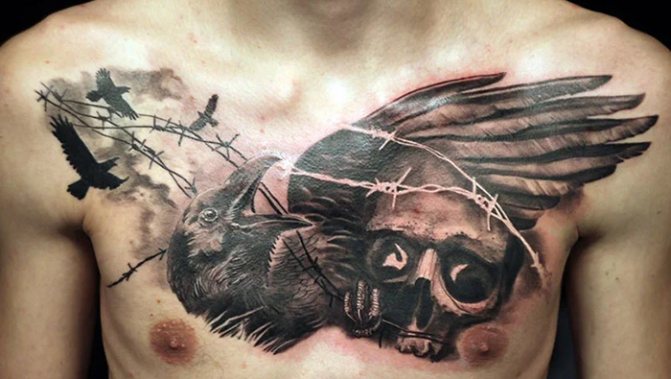 Татуировка с бодлива тел. Значение на стъпалото, китката, врата, крака, с цветя, роза, сърце, кръст