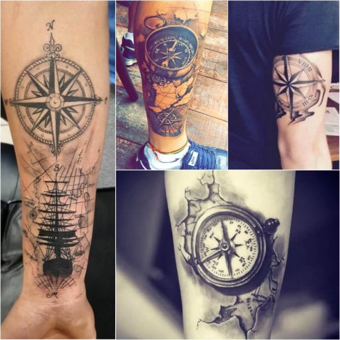 Compass Tattoo - Мъжка татуировка Compass Tattoo - Compass Tattoo за мъже