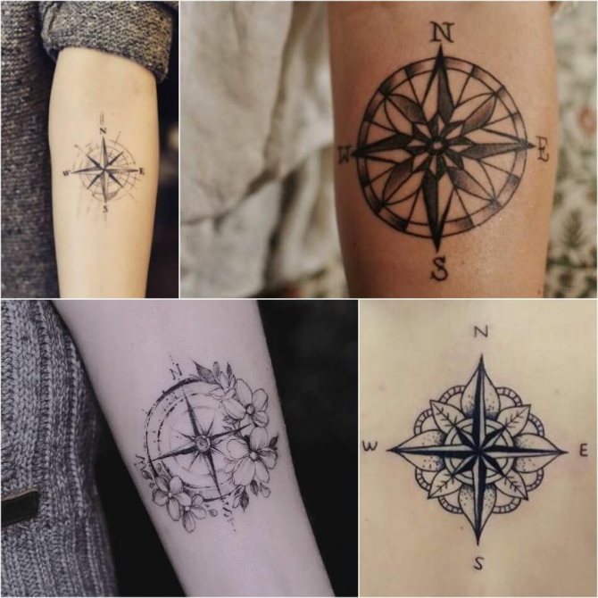 Tattoo Compass - Tattoo Wind Rose - Tattoo Wind Rose