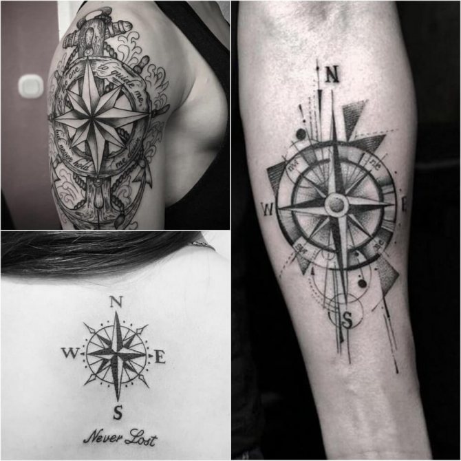Tatouage boussole - Tattoo Wind Rose