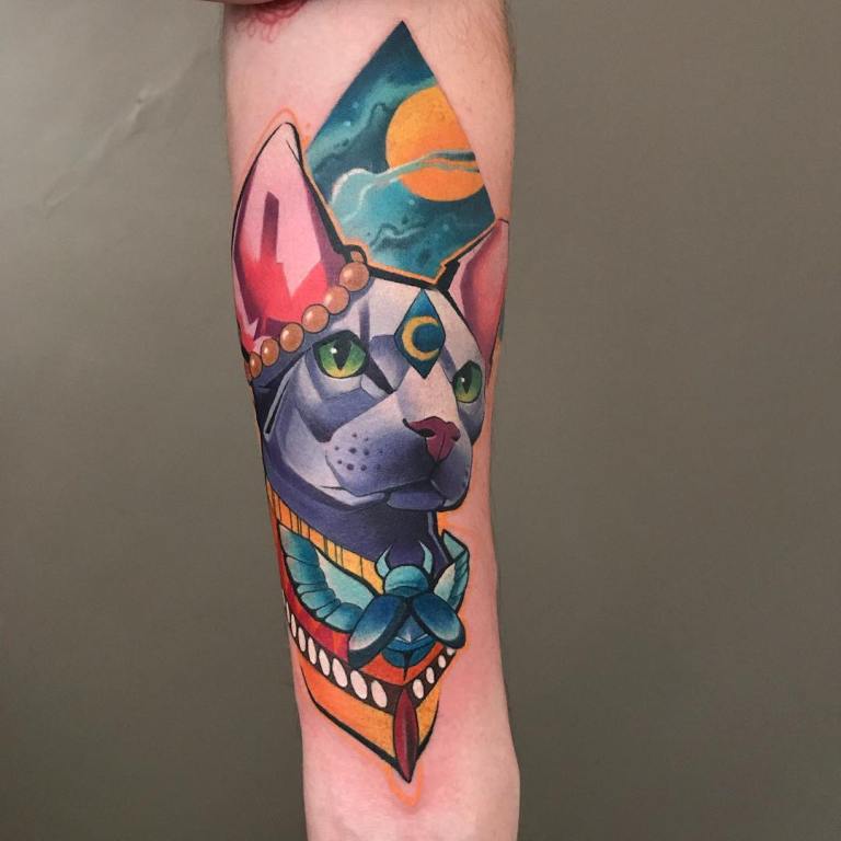 tatouage de chat pour les filles