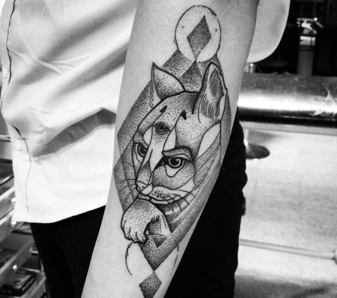 Un tatouage de chat. abstraction