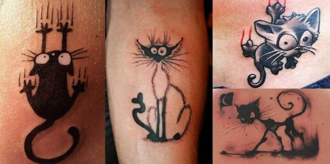Dibujo de un gato tatuado