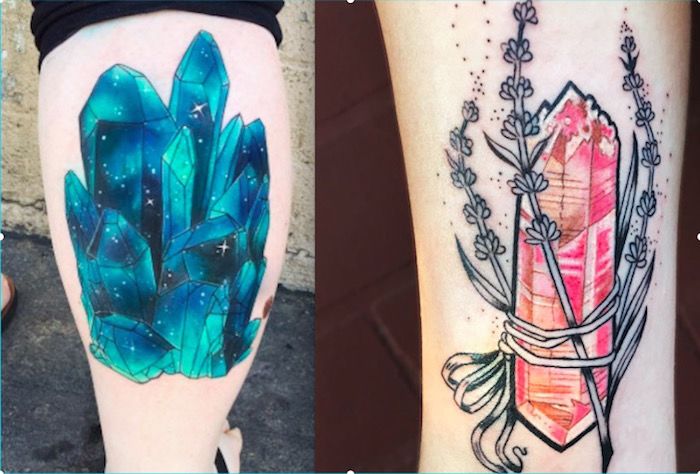 Tatouage de cristal sur le pied