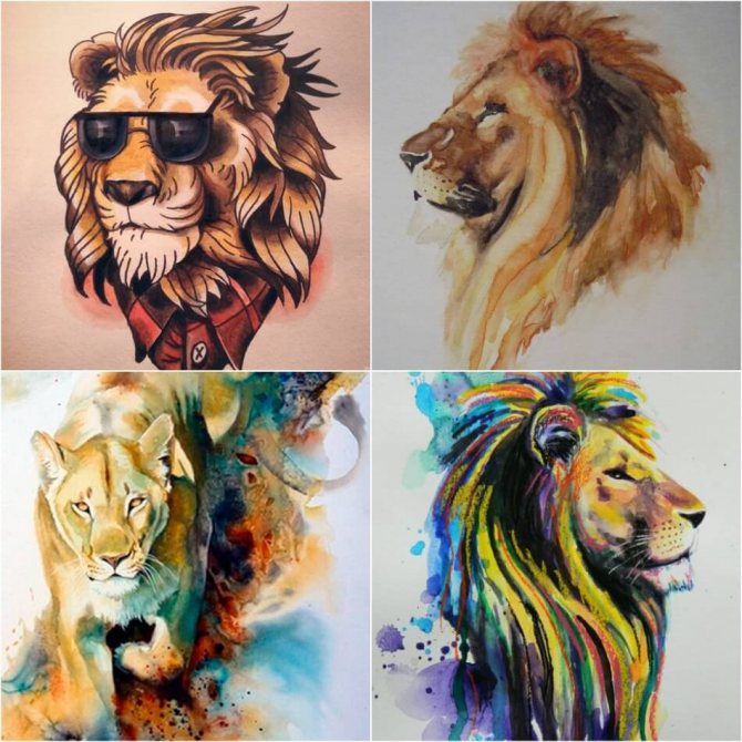 Tatuointi Lion - Tatuointi Lion luonnoksia - Esimerkkejä luonnoksia Tattoo Leo