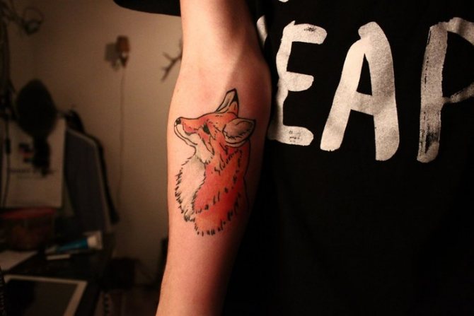 Tattoo of a fox
