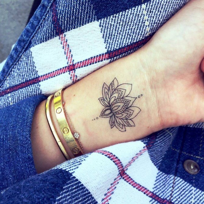 lotus tattoo on wrist