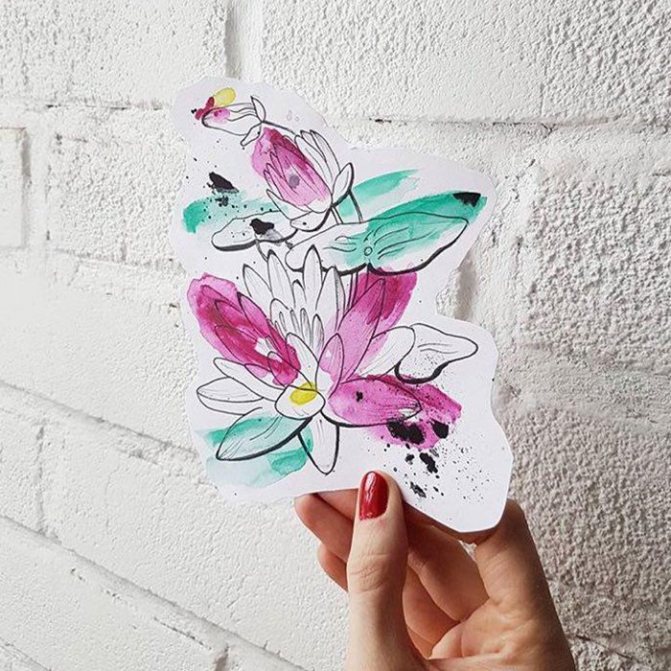 tattoo lotus meaning watercolor sketch