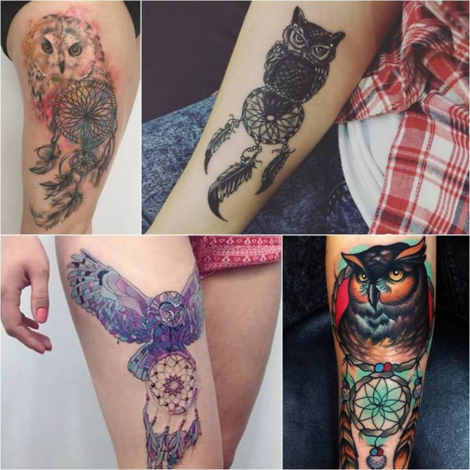 Tattoo attrape-rêves - Tattoo attrape-rêves avec hibou