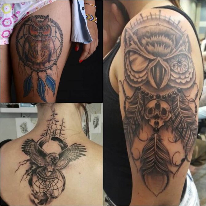 Tattoo attrape-rêves - Tattoo attrape-rêves avec hibou